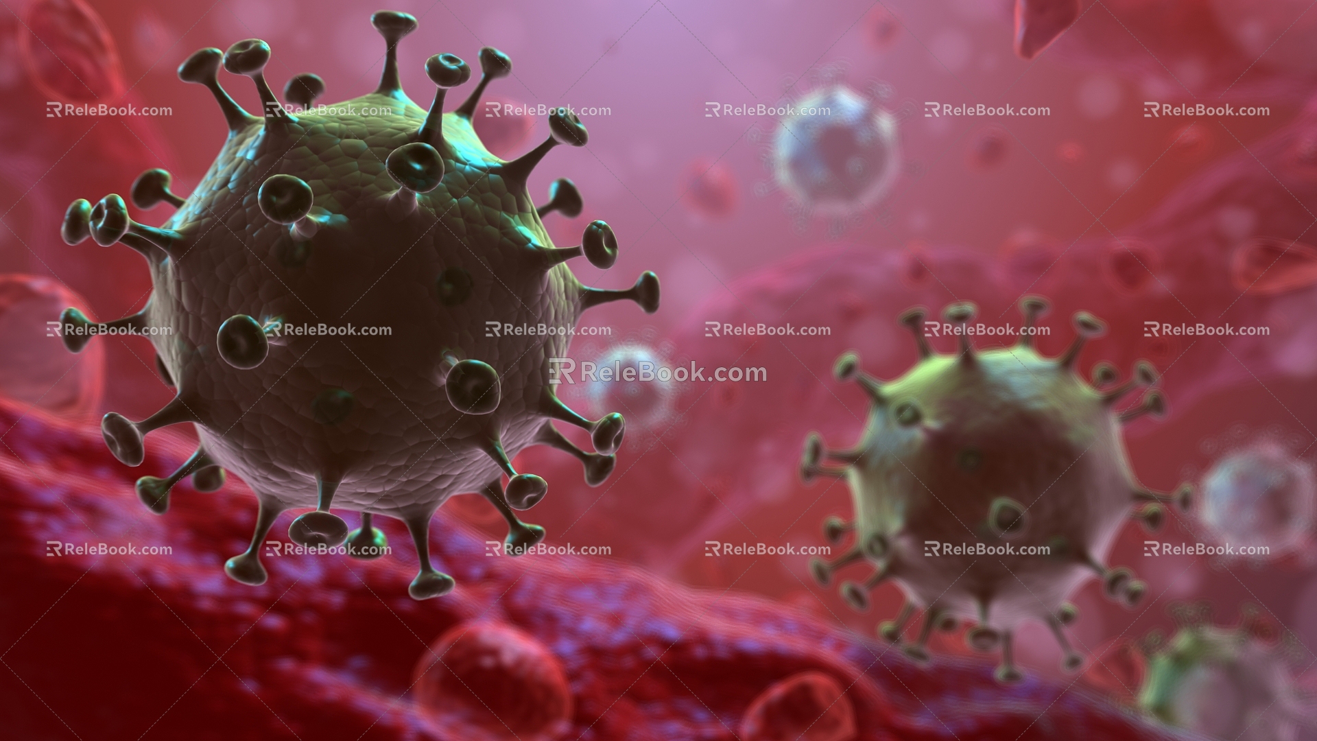 Modern virus novel coronavirus 3d model