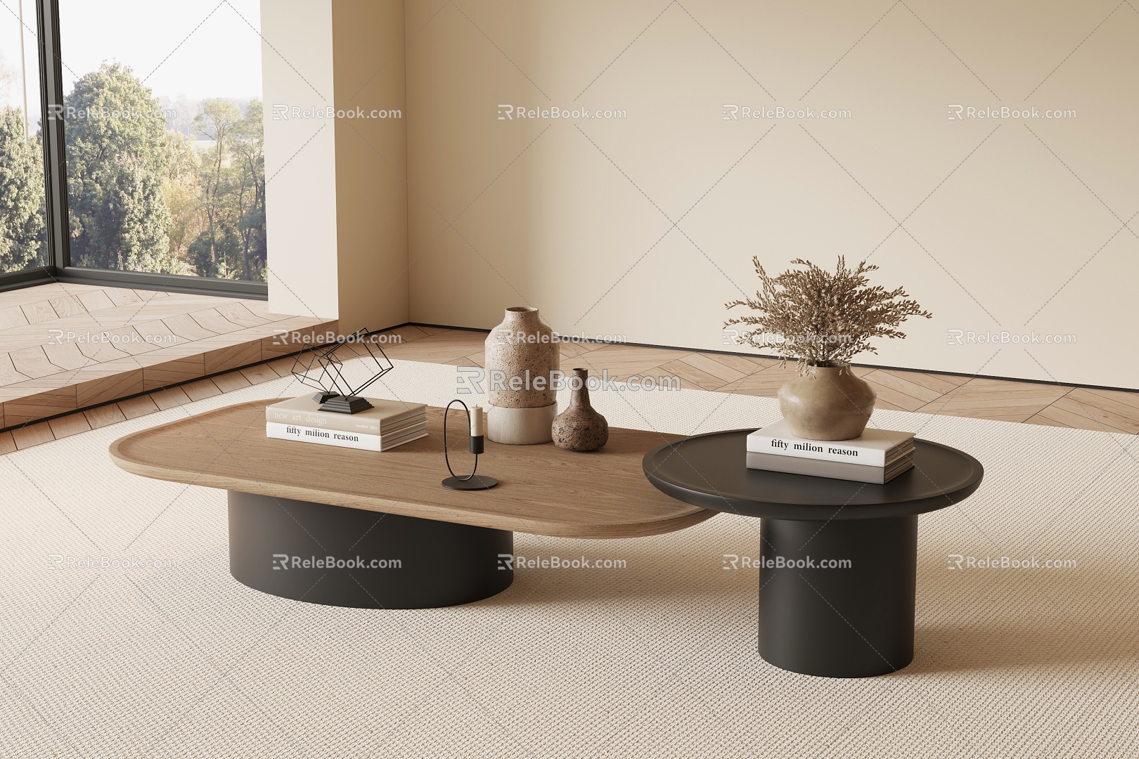 Modern Middle Ancient Style Coffee Table 3d model