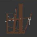 Traditional Wooden Weaving Loom With Sturdy Frame And Weaving Surface For Home Craft
