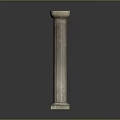 Classical Fluted Stone Column with Pedestal and Architectural Capital Design