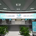 Control and dispatching center of central control room in modern command center 3d model