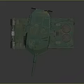 Detailed Green Military Tank 3D Model With Cannon Tracks And Antennas