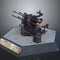Watercraft Naval Weapon System With Multi barrel Gun Model Display Platform