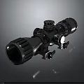 Tactical Weapon Sniper Scope With Adjustable Knobs And Optical Lens For Precision Shooting 3d model