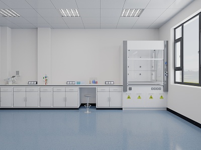 Modern Laboratory Cabinet Fume Hood Laboratory Cabinet 3d model