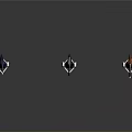 Fantasy Swords With Three Different Colorful Hilts Blue Purple Orange And Silver Blades