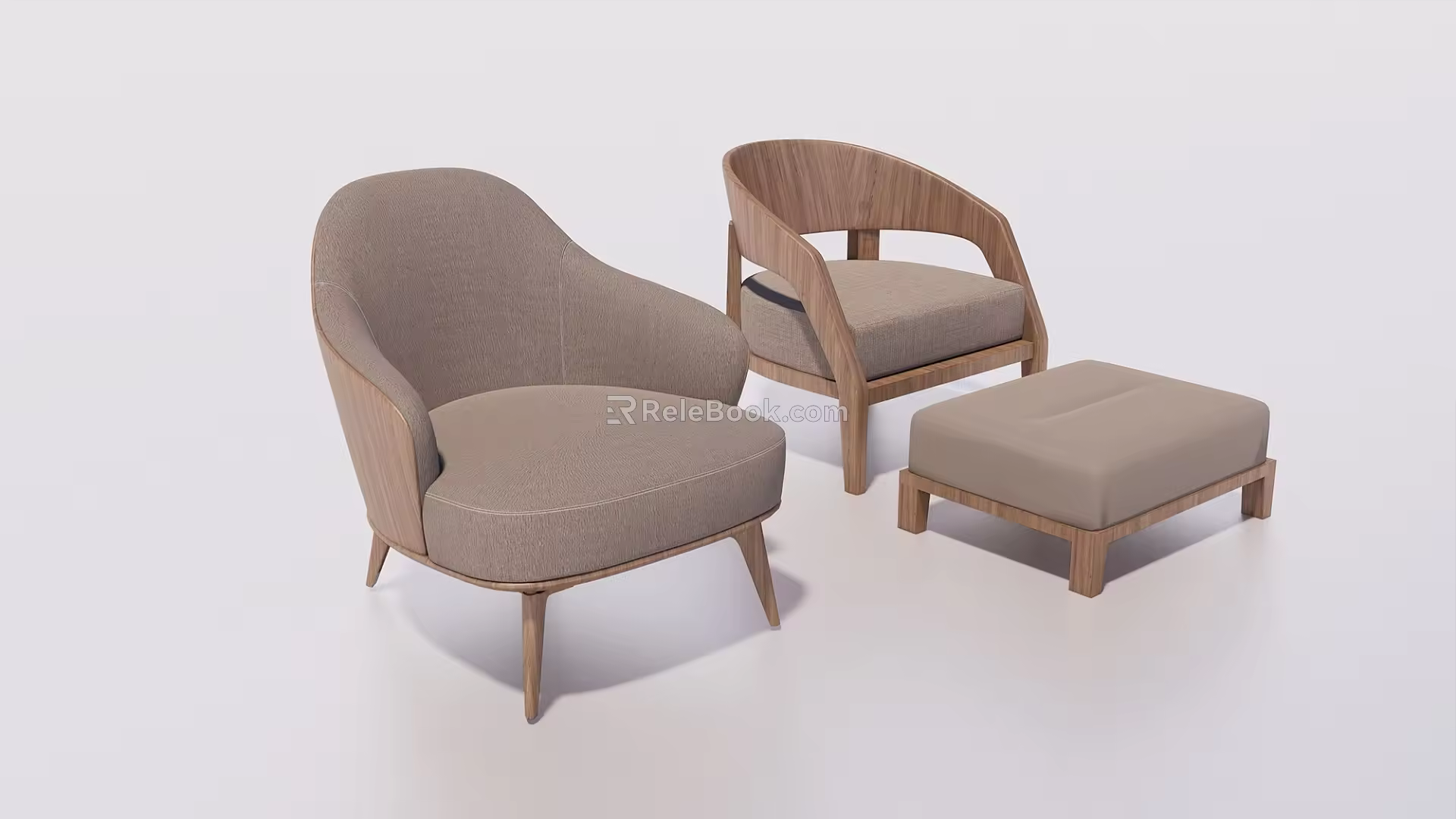 Modern Sofa Chair Casual Sofa Chair Lazy Recliner Footstool Single Sofa 3d model