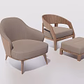 Modern Sofa Chair Casual Sofa Chair Lazy Recliner Footstool Single Sofa 3d model