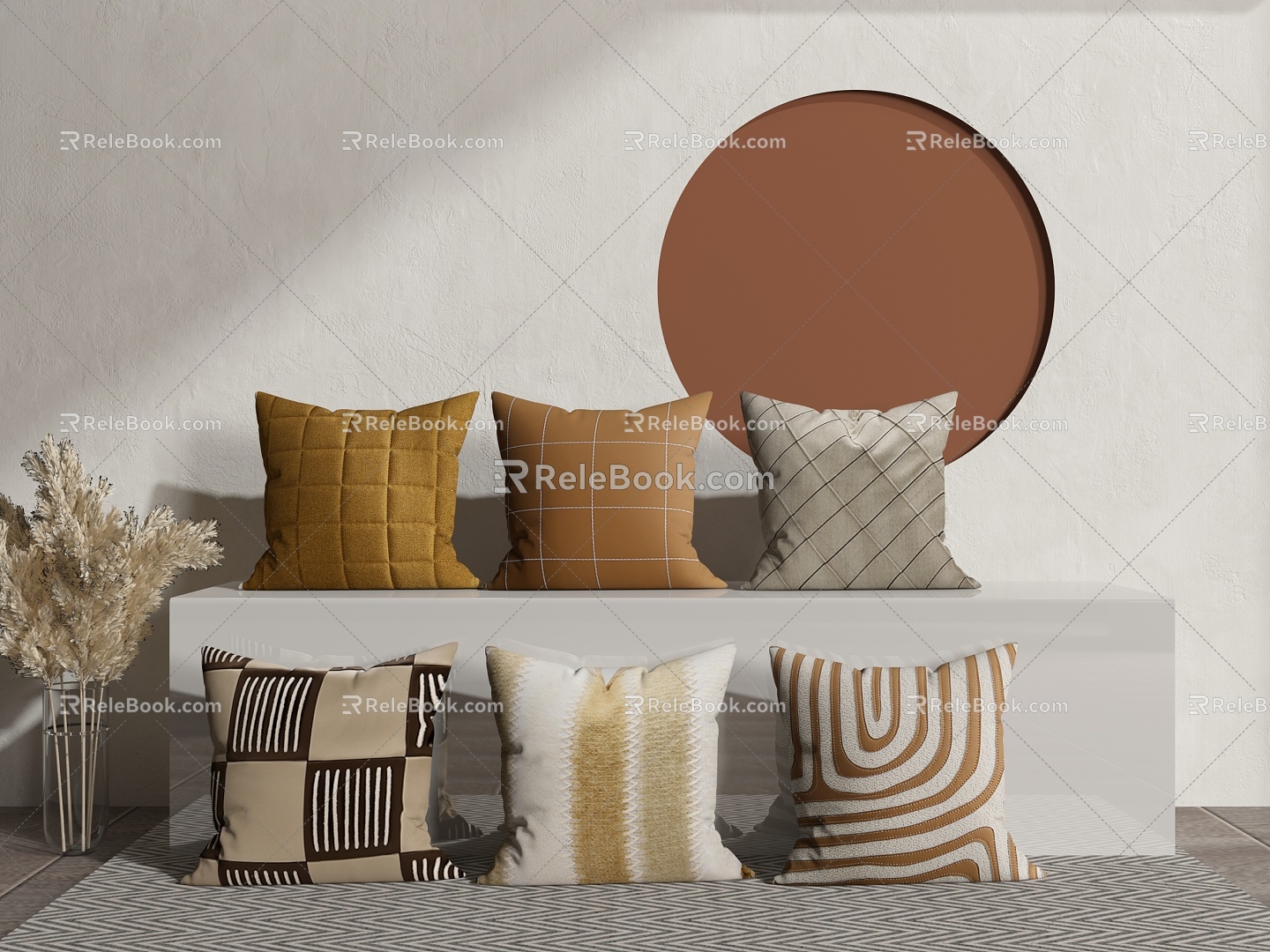 Modern pillow combination 3d model