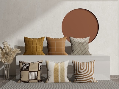 Modern pillow combination 3d model