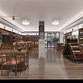 Modern Tobacco And Alcohol Store Interior With Wooden Shelves Product Displays And Bright Lighting