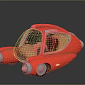 Red Retro Concept Car With Streamlined Body Silver Wheels And Brown Interior Seats