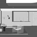 Modern Office Space With Minimalist Furniture Sofa Desk Carpet And Neutral Tones