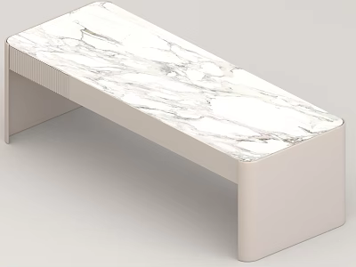 Modern Reception Desk With Marble Top And Sleek Minimalist Base 3d model