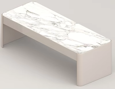 Modern Reception Desk With Marble Top And Sleek Minimalist Base 3d model