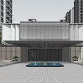 Demonstration area sales office gate 3d model