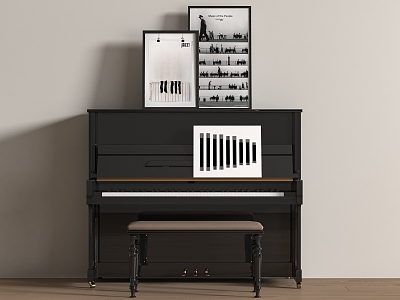 Musical Instrument Modern Piano 3d model