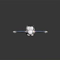 Fantasy Game Movie Character With Silver Hair Blue Wings And Decorative Outfit Pose