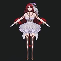 Red Haired Female Character In White Lace Dress With Floral Headpiece And Butterfly