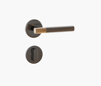 Modern interior door lock door handle 3d model