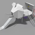 Children's Playground With Slide Stairs Climbing Elements And Modern Structure Design