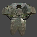 Mechanical Crab With Camouflage Design Blue Lights And Multiple Legs