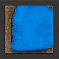 Rustic Wooden Crate Covered With Blue Draped Cloth And Textured Surface