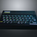 Classic Black Microdata Terminal Electronic Device With Colored Keys And Keyboard