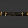 Black And Gold Decorative Box With Intricate Carvings And Golden Clasps