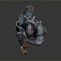 Game Movie Character In Blue Green White Combat Gear Holding Orange Weapon With Number 02