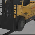 Yellow Heavy Duty Industrial Forklift With Black Cabin Forks And Wheels