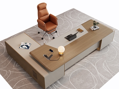 Office Table and Chair Log Boss Table President Table Taipan Table Class Table Simple Boss Table 3d model