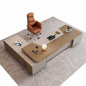 Office Table and Chair Log Boss Table President Table Taipan Table Class Table Simple Boss Table 3d model