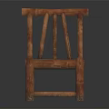 Wooden Leisure Chair Featuring Striped Backrest And Natural Simple Sturdy Design