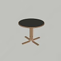 Modern Round Dining Tables With Black Tops And Wooden Legs Design