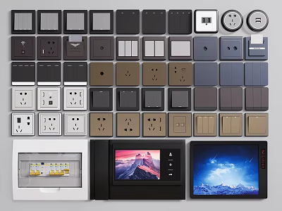 Modern Switch Socket Switch Panel 3d model