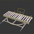 Metal Structure Equipment Featuring Railings And Wheels On Gray Background 3d model