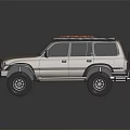 Toyota Brown Off Road SUV With Roof Cargo Rack And All Terrain Tires