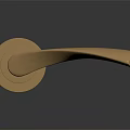 Smooth Golden Metal Door Handle With Reflective Finish On Dark Background