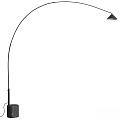 Modern Arc Floor Lamp with Black Metal Stand and Marble Base Design