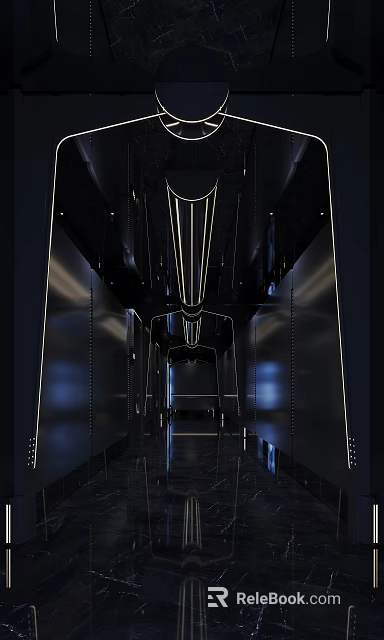 Modern KTV Interior Design With Lighting Effects Mirror Walls And Metal Accents 3d model 