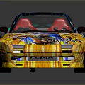 Vibrant Graffiti Sports Car Body Design With Colorful Art And Shiny Wheels