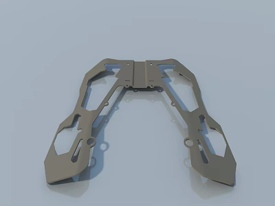 Durable Swing Door Metal Frame with Symmetric Structural Cutout Design Features 3d model