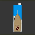 Daily Living Items Blue White Milk Carton And Brown Coffee Packet