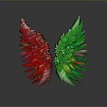 Ornate Decorative Colorful Feather Wings With Sparkling Gemstones And Intricate Details