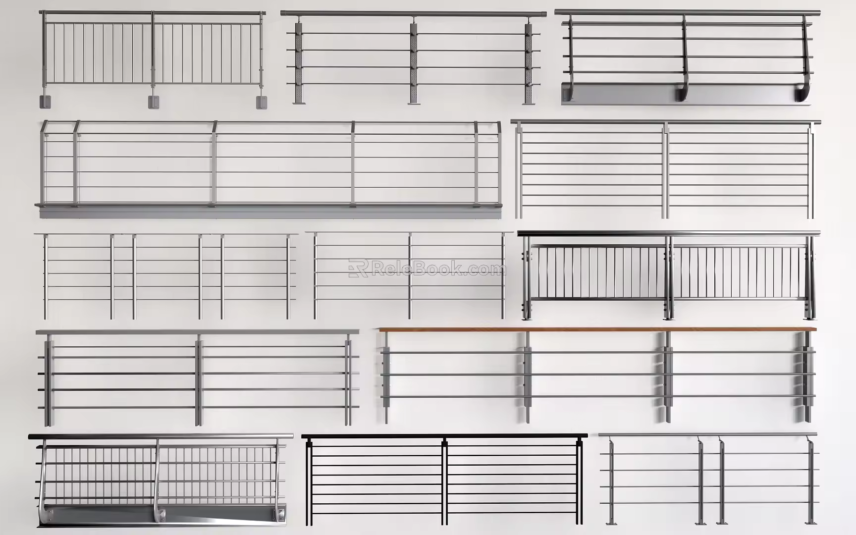 Modern wrought iron railing wrought iron fence wrought iron fence railing handrail 3d model
