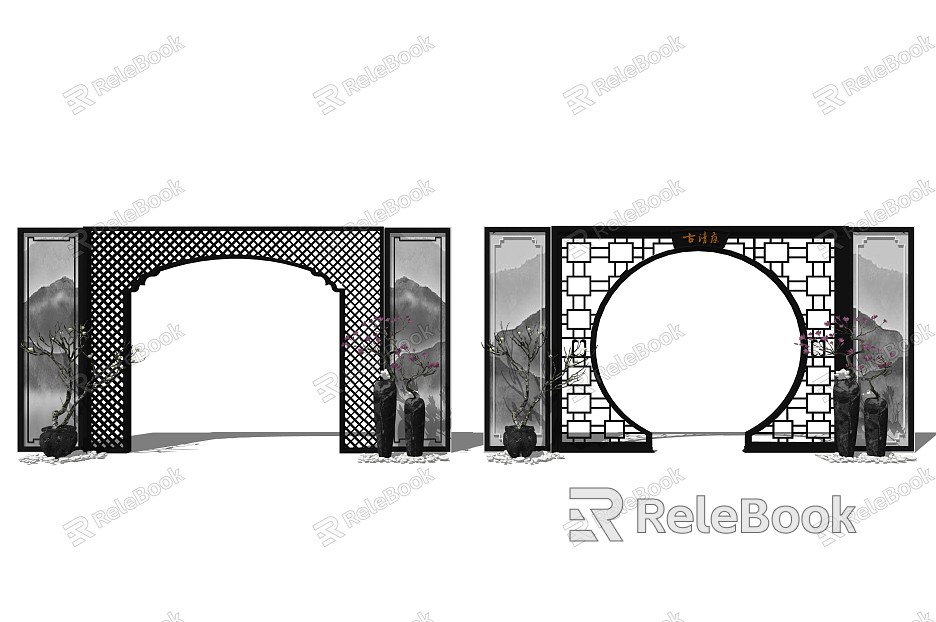 Chinese Arch Partition Arch model