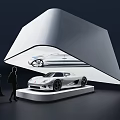 GVD car independent display stand new energy booth 360 degree ring screen dome projection screen projection interactive car display space projection fusion 3d model