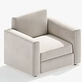 Beige Fabric Single Sofa With Modern Minimalist Sleek Design And Comfortable Seat