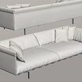 Modern White Leather Two Seater Sofa With Metal Legs And Plush Cushions